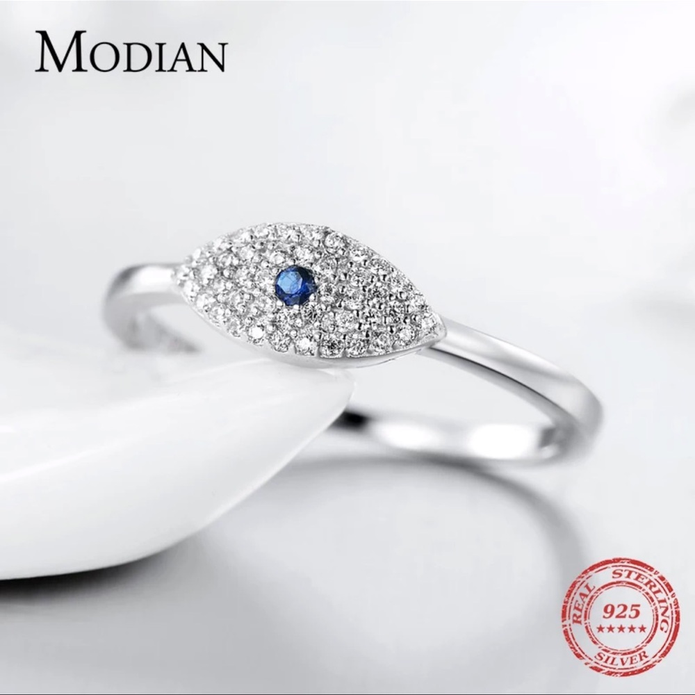 Sterling Silver Evil Eye Ring
